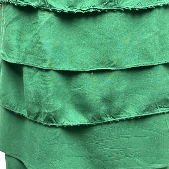Anthropologie Maeve Gathered Together Sleeveless Tier Dress - Green - 8 -Worn 1X - Picture 11 of 16